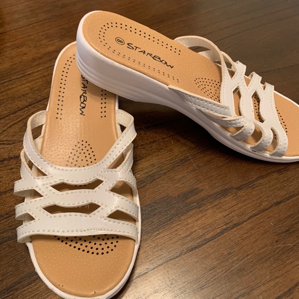 White sandals